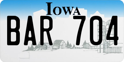 IA license plate BAR704