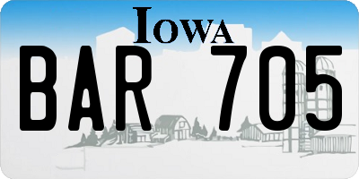 IA license plate BAR705