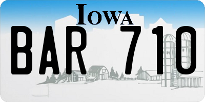 IA license plate BAR710