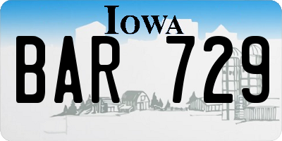 IA license plate BAR729