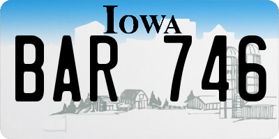 IA license plate BAR746