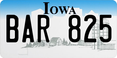 IA license plate BAR825