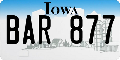 IA license plate BAR877