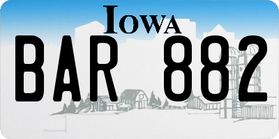 IA license plate BAR882
