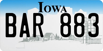 IA license plate BAR883