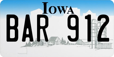 IA license plate BAR912