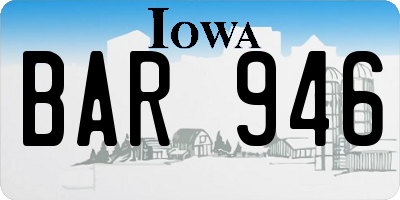 IA license plate BAR946