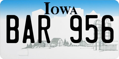 IA license plate BAR956