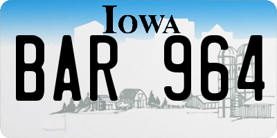 IA license plate BAR964