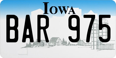 IA license plate BAR975