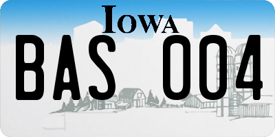 IA license plate BAS004