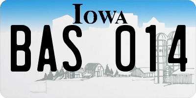 IA license plate BAS014