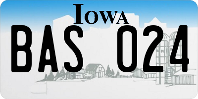 IA license plate BAS024