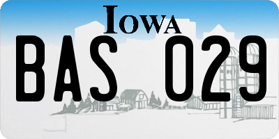 IA license plate BAS029
