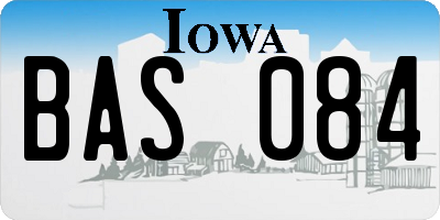 IA license plate BAS084