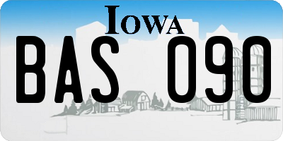 IA license plate BAS090