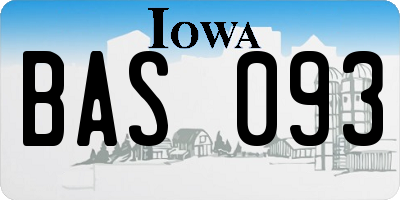 IA license plate BAS093