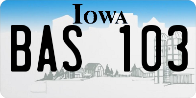 IA license plate BAS103