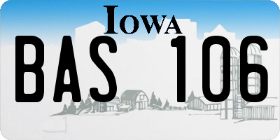 IA license plate BAS106