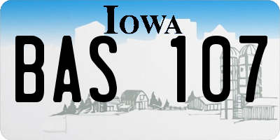 IA license plate BAS107