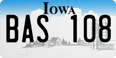 IA license plate BAS108