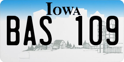 IA license plate BAS109