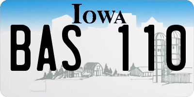 IA license plate BAS110
