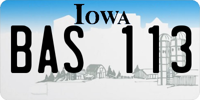 IA license plate BAS113