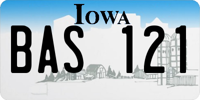 IA license plate BAS121