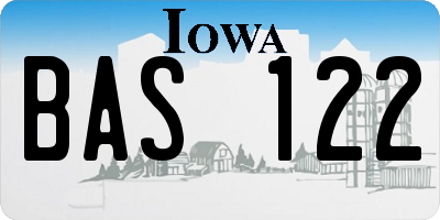 IA license plate BAS122