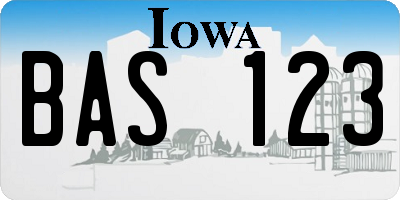 IA license plate BAS123