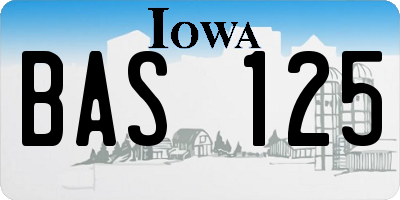 IA license plate BAS125