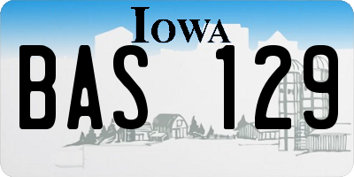 IA license plate BAS129
