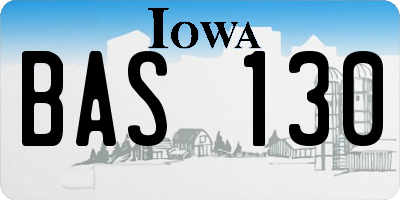 IA license plate BAS130