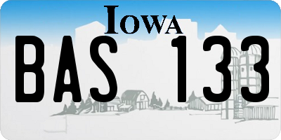 IA license plate BAS133