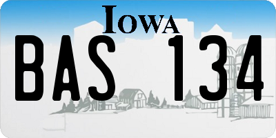 IA license plate BAS134
