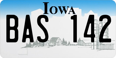 IA license plate BAS142