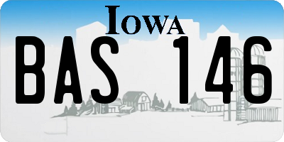 IA license plate BAS146