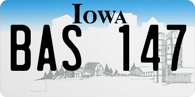 IA license plate BAS147