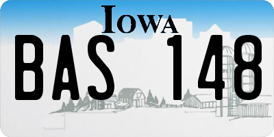 IA license plate BAS148