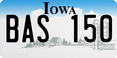 IA license plate BAS150