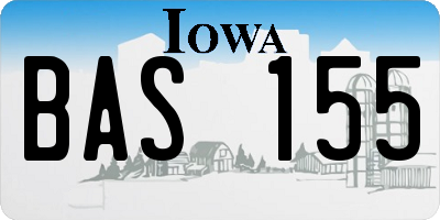 IA license plate BAS155
