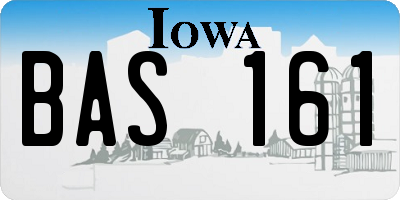 IA license plate BAS161