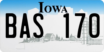 IA license plate BAS170