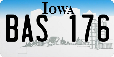 IA license plate BAS176