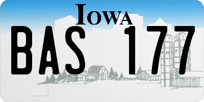 IA license plate BAS177