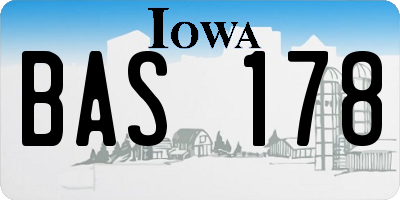 IA license plate BAS178