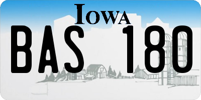 IA license plate BAS180