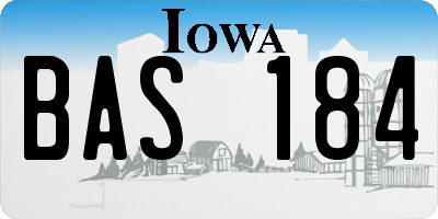 IA license plate BAS184