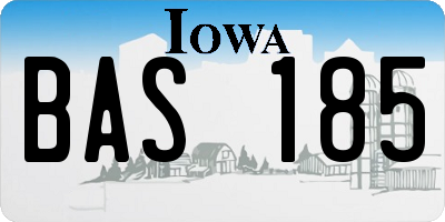 IA license plate BAS185